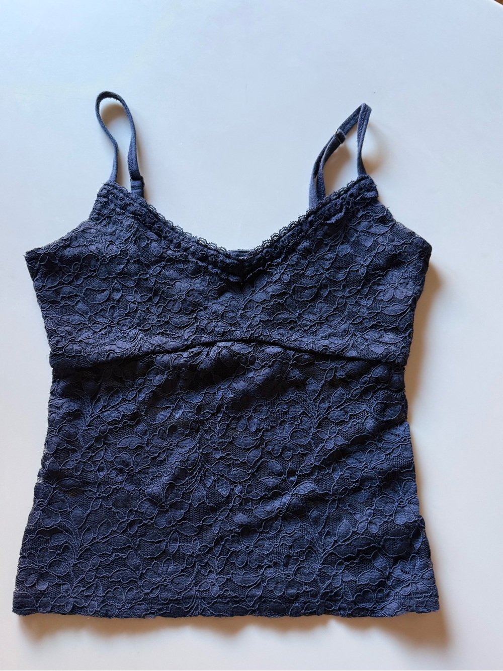 Hollister Navy Women's Blue All-over Lace Cami Size S